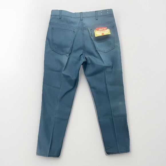 Vintage Levi's Sta-Prest Big E Blue Slim Fit Pants 35x28 Deadstock New Old Stock - Picture 1 of 10